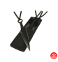 Set 3 Kunai noirs en acier inox tressages noirs avec étui en cordura noir