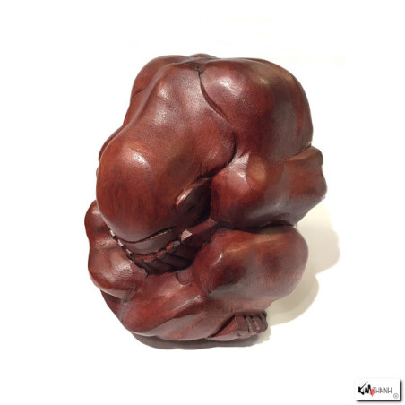 Yogi en bois de suar (h21cm)