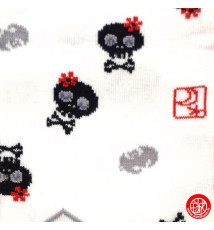 Socquettes à 5 doigts japonaises S CRâNES KAWAii blanches (extensible t34 à t39) h22cm