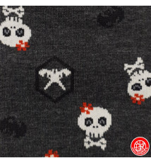 Socquettes à 5 doigts japonaises S CRâNES KAWAii gris foncé (extensible t34 à t39) h22cm