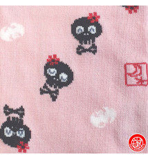 Socquettes à 5 doigts japonaises S CRâNES KAWAii roses (extensible t34 à t39) h22cm