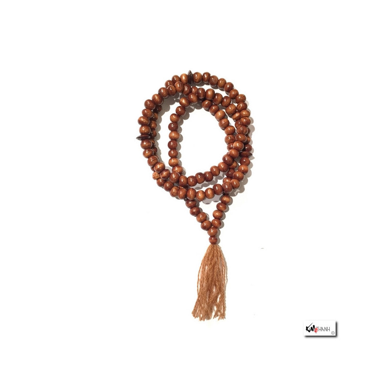 Collier m?l? en bois 108 perles de 12mm