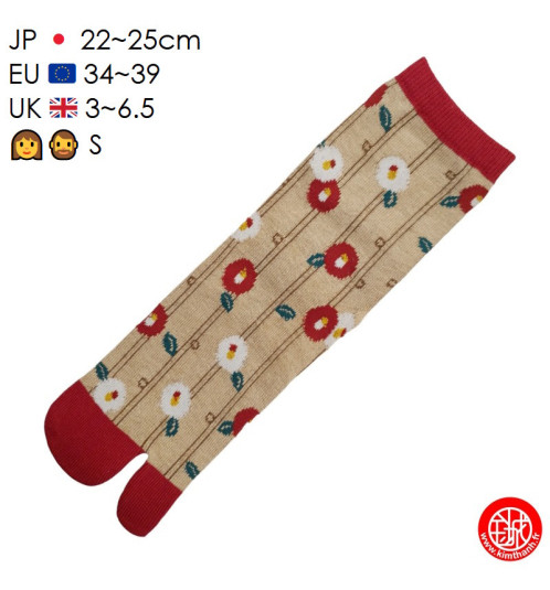 Tabi Socks (S) Chaussettes à orteil japonaises CAMéLiAS Brunes (extensible t34 à t39)