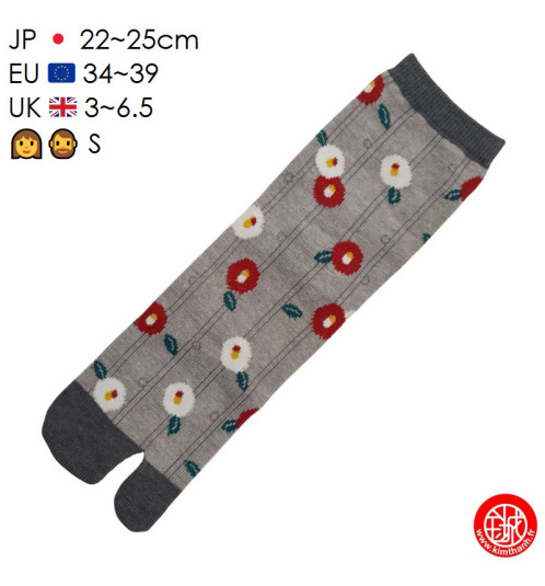 Tabi Socks (S) Chaussettes à orteil japonaises CAMéLiAS Grises (extensible t34 à t39)