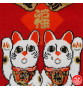 Tabi Socks (M) Socquettes à orteil japonaises DOUBLE MANEKi NEKO rouges (extensible t39 à t44)