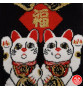 Tabi Socks (M) Socquettes à orteil japonaises DOUBLE MANEKi NEKO noires (extensible t39 à t44)