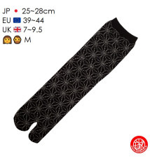 Tabi Socks (M) Chaussettes à orteil japonaises ASANOhA Noires (extensible t39 à t44)