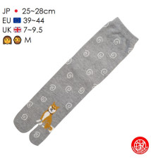 Tabi Socks (M) Chaussettes à orteil japonaises ShiBA et UZUMAKi Grises (extensible t39 à t44)