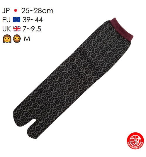 Tabi Socks (M) Chaussettes à orteil japonaises SEiGAihA Noires (extensible t39 à t44)