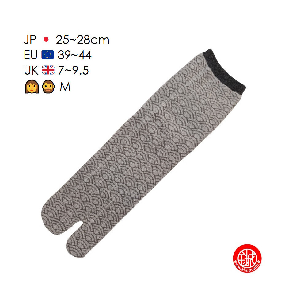 Tabi Socks (M) Chaussettes à orteil japonaises SEiGAihA Gris Foncé (extensible t39 à t44)