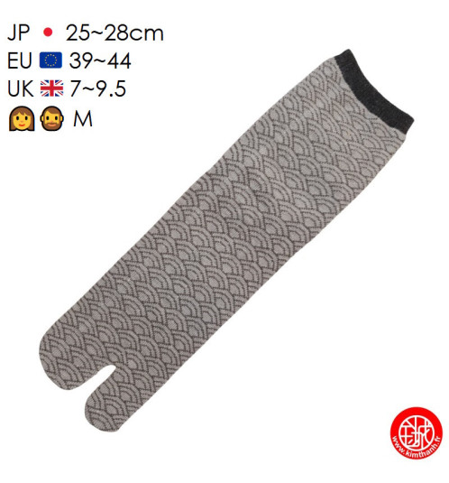 Tabi Socks (M) Chaussettes à orteil japonaises SEiGAihA Gris Foncé (extensible t39 à t44)