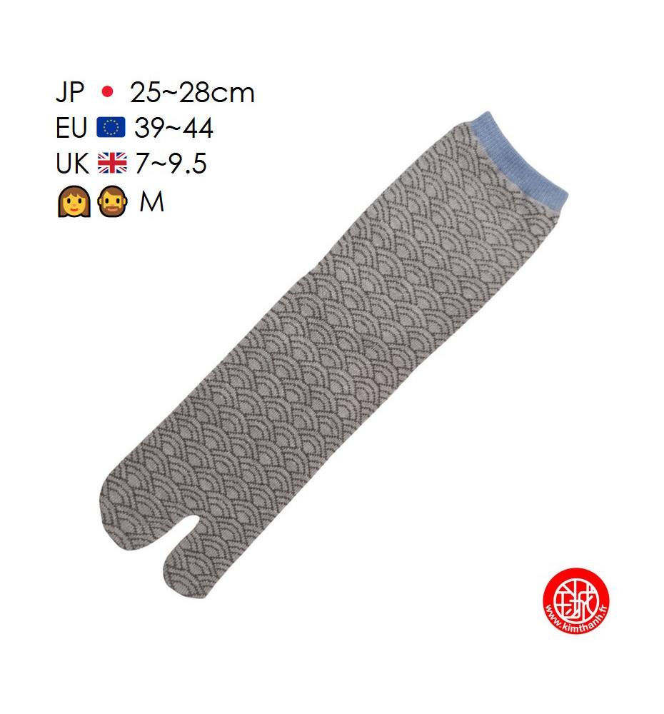 Tabi Socks (M) Chaussettes à orteil japonaises SEiGAihA Gris Clair (extensible t39 à t44)
