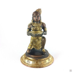Lakshmi à genoux en laiton (h11cm)