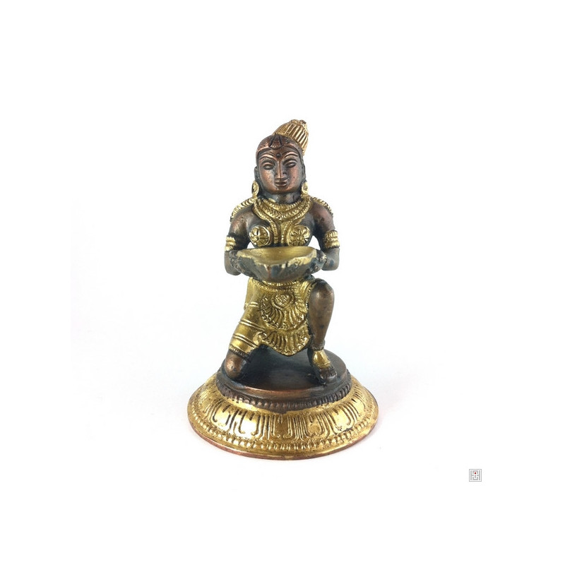 Lakshmi à genoux en laiton (h11cm)