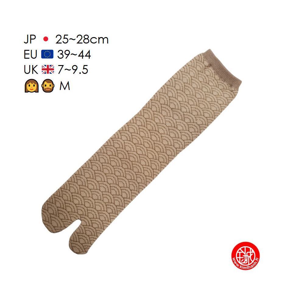 Tabi Socks (M) Chaussettes à orteil japonaises SEiGAihA Brun (extensible t39 à t44)