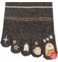 Chaussettes à 5 doigts japonaises (S) ChOUETTE ENdORMiE Noires (extensible t34 à 39)