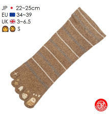Chaussettes à 5 doigts japonaises (S) ChOUETTE ENdORMiE Marron (extensible t34 à 39)