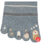 Chaussettes à 5 doigts japonaises (S) ChOUETTE ENdORMiE Bleu clair (extensible t34 à 39)