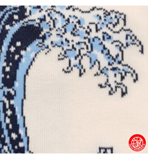 Tabi Socks (S) Chaussettes à orteil japonaises La GRANdE VAGUE de KANAGAWA par HoKUSAi Blanche (extensible t34 à t39)