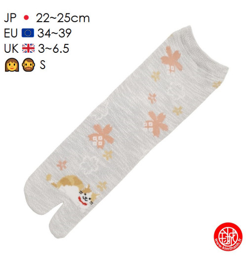 Tabi Socks (S) Chaussettes à orteil japonaises ChAT MANEKi ASSiS Grises (extensible t34 à t39)