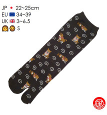 Tabi Socks (S) Chaussettes à orteil japonaises ShiBA et UZUMAKi Noires (extensible t34 à t39)
