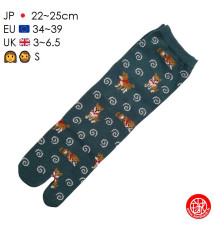 Tabi Socks (S) Chaussettes à orteil japonaises ShiBA et UZUMAKi Vertes (extensible t34 à t39)