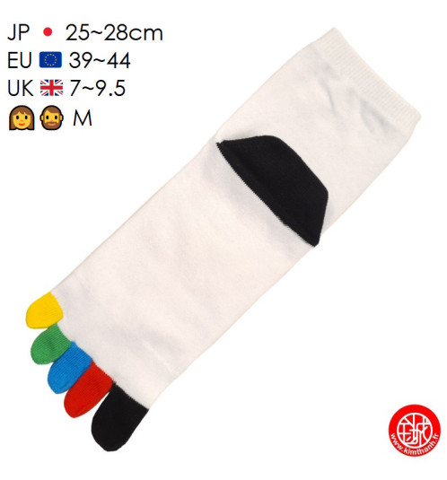 Chaussettes à 5 doigts japonaises (M) ARC en CiEL blanches (extensible t39 à 44)