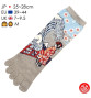 Chaussettes à 5 doigts japonaises (M) GEiShA et GRANdE VAGUE grises (extensible t40 à 44)