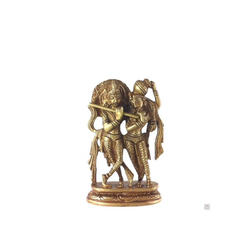 Krishna et Rhada en laiton (h7.5cm)