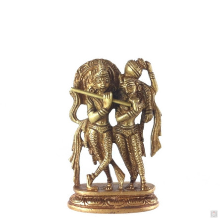 Krishna et Rhada en laiton (h7.5cm)