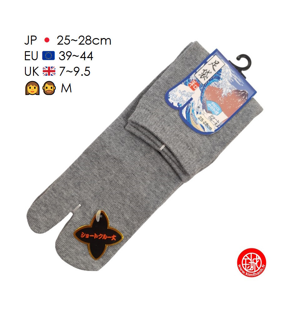 Tabi Socks (M) Chaussettes UNiES gris (extensible t39 à t44)