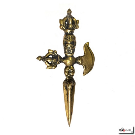 Phurbu parashu en laiton (L14cm)