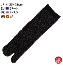 Tabi Socks (M) Chaussettes à orteil japonaises KARAKUSA noires (Taille extensible de 39 à 44)