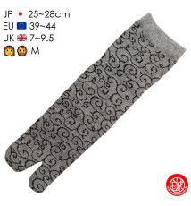 Tabi Socks (M) Chaussettes à orteil japonaises KARAKUSA grises (Taille extensible de 39 à 44)