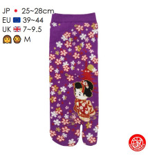 Tabi Socks (M) Socquettes à orteil japonaises GEiShA KAWAii Violettes (extensible t39 à t44)