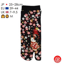 Tabi Socks (M) Socquettes à orteil japonaises GEiShA KAWAii Noires (extensible t39 à t44)