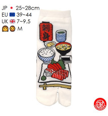Tabi Socks (M) Socquettes à orteil japonaises SAShIMi blanches (Taille extensible de 39 à 44)