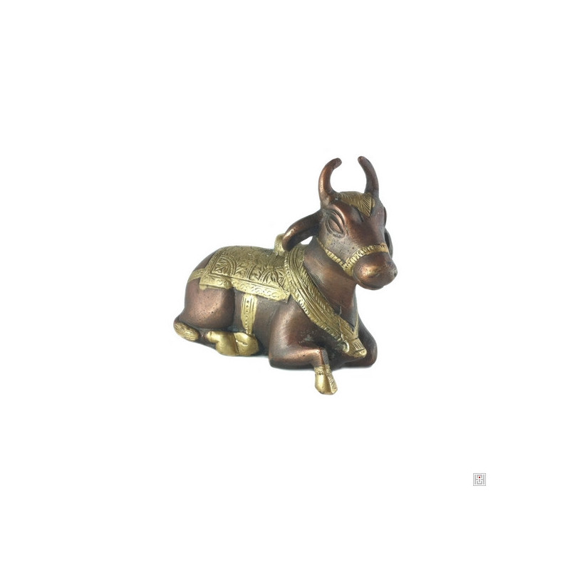 Nandi assis en laiton bronze et or (h11cm)