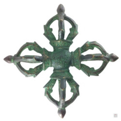 Double dorje en laiton (L19cm)