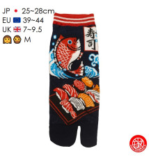 Tabi Socks (M) Socquettes à orteil japonaises SUShi et DORAdE bleu nuit (Taille extensible de 39 à 44)