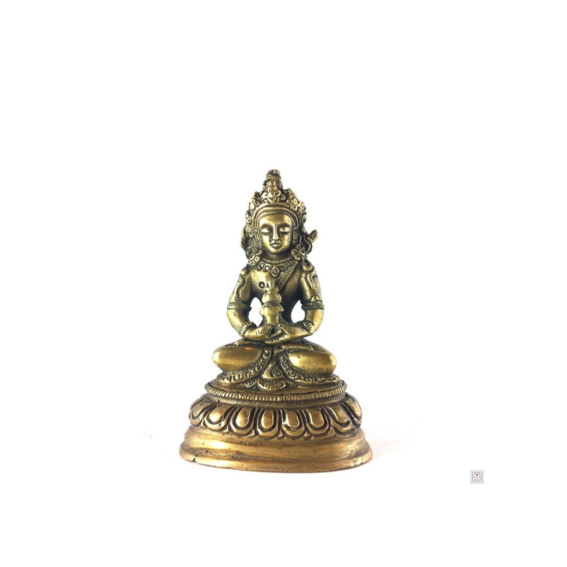 Tara et vase de l'accomplissement en laiton (h8cm)