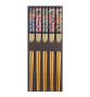 Set 5 Baguettes japonaises en bambou assorties NOOdLES 21cm