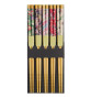 Set 5 Baguettes japonaises assorties en bambou YUZEN 21cm