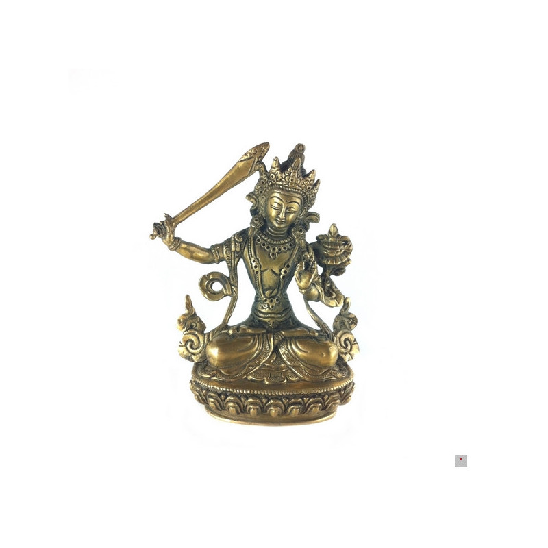 Bouddha Manjushri en laiton (h15cm)