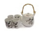 Service à thé 5 pièces en porcelaine FLEURS de PRUNiER 0L80