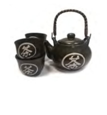 Service à thé 5 pièces en céramique noire KANJi Thé 0L80