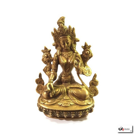 Tara blanche en laiton (h15cm)