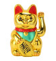 Maneki neko 招き猫 animé 22.5cm doré (nécessite 2 piles LR6 / AA)