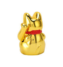 Maneki neko 招き猫 animé 12.5cm doré (nécessite 1 pile LR6 / AA)