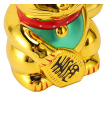 Maneki neko 招き猫 animé 12.5cm doré (nécessite 1 pile LR6 / AA)